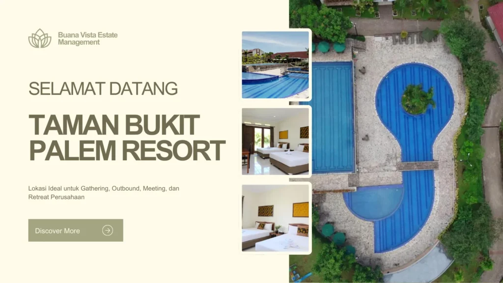 Pemandangan dan area outdoor Taman Bukit Palem Resort Bogor untuk gathering