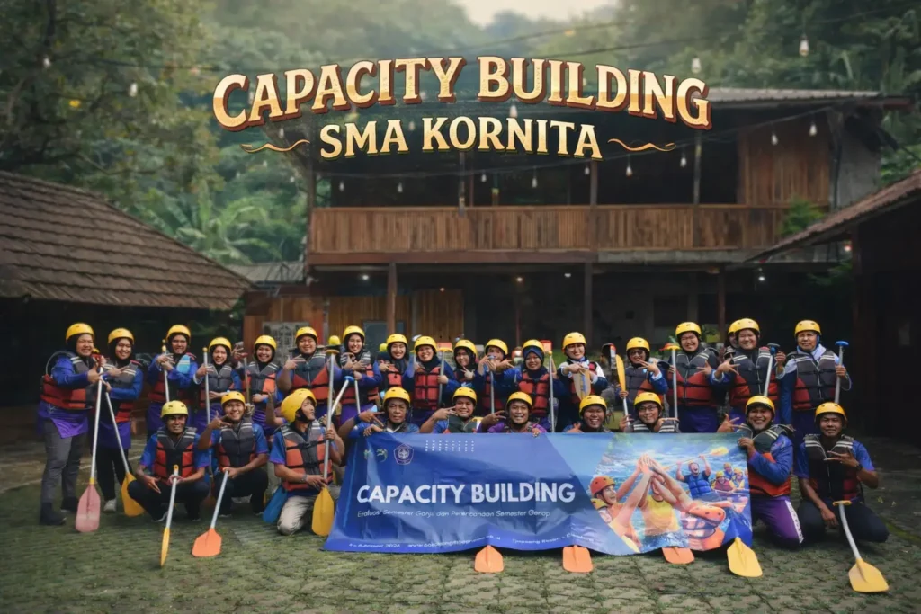 rafting sma kornita di sungai cisadane