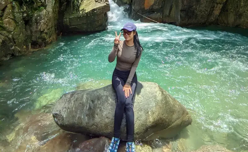 Photo peserta didepan Curug Cibaliung